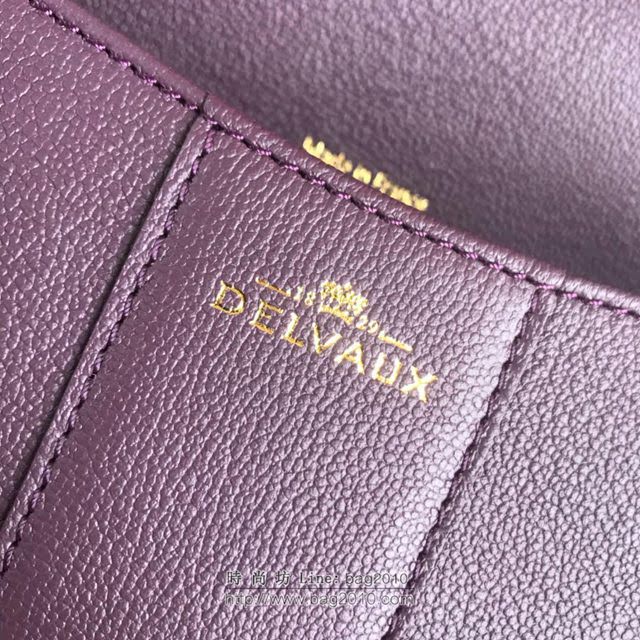 DELVAUX女包 2019春夏最新色 專櫃原廠皮 德爾沃女手提包 DS0028玫紫 大號Delvaux單肩包  fcs1147